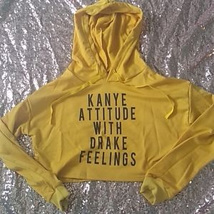 Kanye attitude croppped hoodie